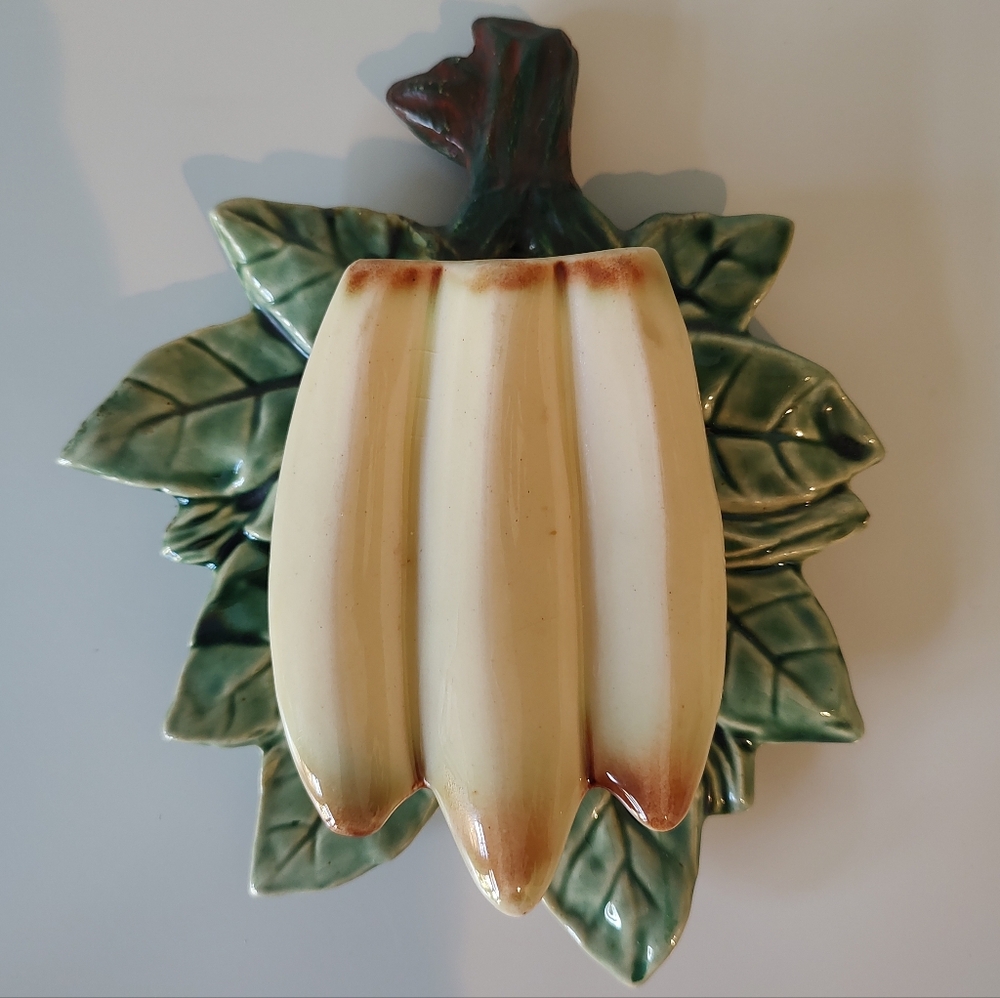 McCoy Pottery Vintage Banana Planter Floral Wall Pocket 1950s